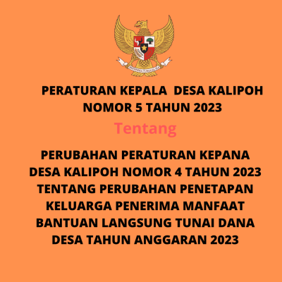 Peraturan Kepala Desa Kalipoh Nomor 5 Tahun 2023